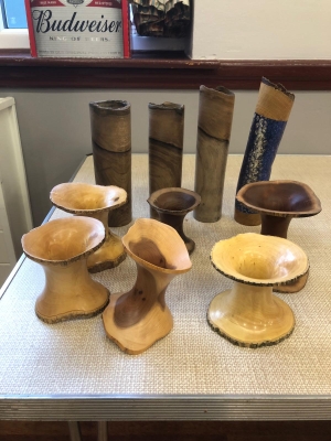 Some hollow wooden tubes